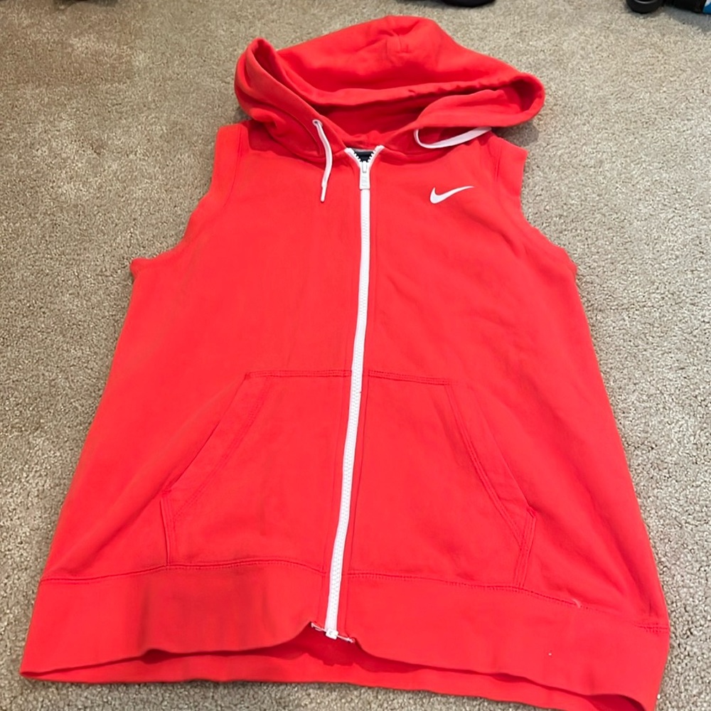 Nike zip down sweat vest sz M